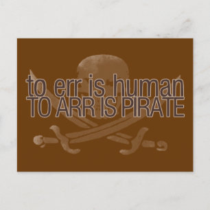 Carte Postale L'erreur est humaine, l'erreur est pirate
