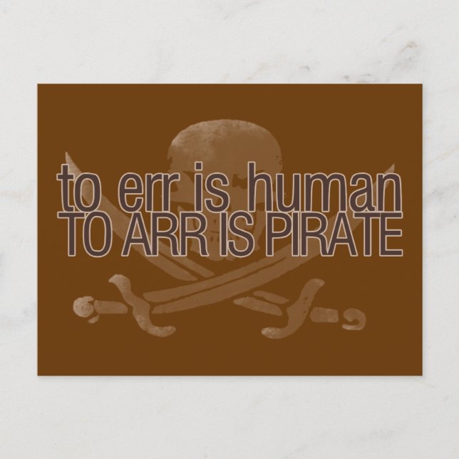 Carte Postale L'erreur est humaine, l'erreur est pirate (Devant)