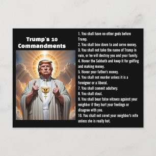Carte Postale Les 10 commandements de Trump