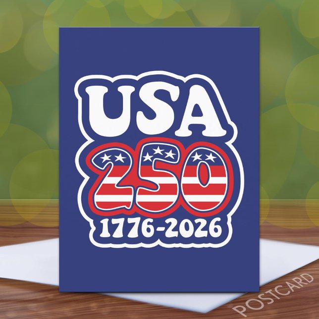 Carte Postale Les 250 ans d'Amérique - Groovy USA 250 (America Postcard - 250 Celebration)