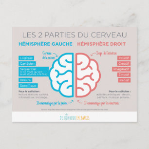 Carte Postale Les 2 parties du cerveau