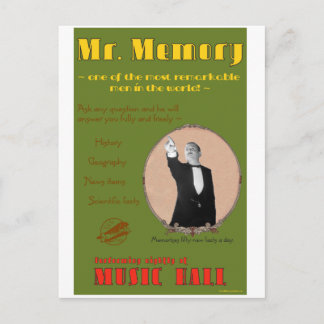 Carte Postale Les 39 étapes : Poster publicitaire pour M. Memory