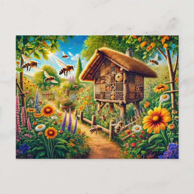 Carte Postale Les abeilles sauvages à l'hôtel Insect (Devant)