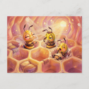 Carte Postale Les abeilles se réveillant au lever du soleil en t