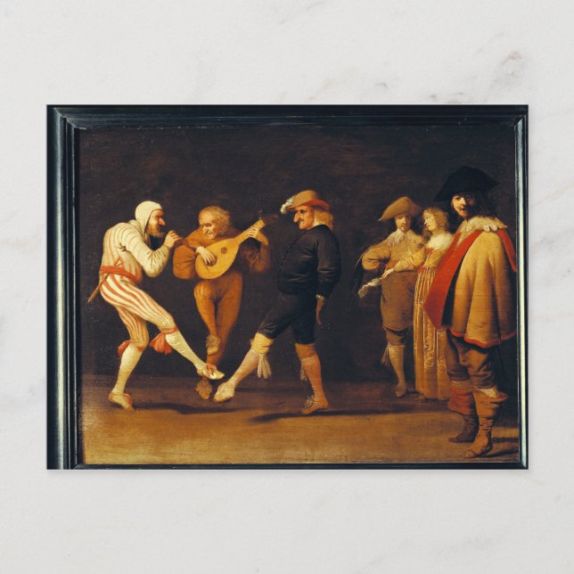 Carte Postale Les Acteurs De Farce Dansant (Devant)