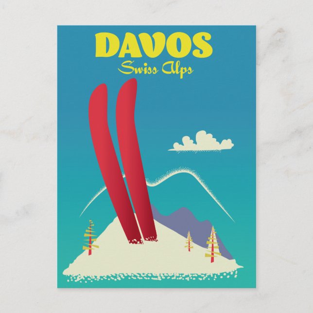 Carte Postale Les Alpes suisses de Davos (Devant)