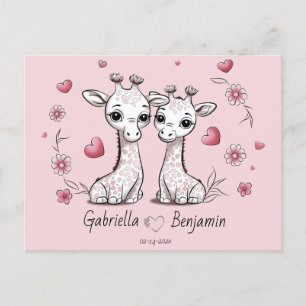Carte Postale Les amateurs de Giraffe Cartoon Coeur Saint-Valent