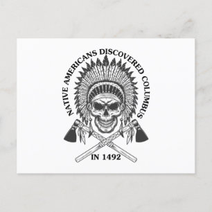 Carte Postale Les Amérindiens découvrent Columbus en 1492 Cadeau