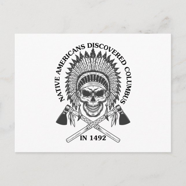 Carte Postale Les Amérindiens découvrent Columbus en 1492 Cadeau (Devant)