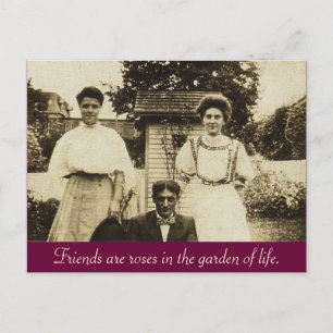 Carte Postale Les amis sont des roses dans le jardin de la vie