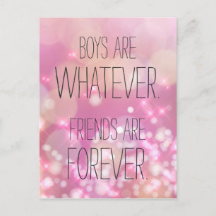 Carte Postale Les amis sont pour toujours Pink Sparkles Friendsh