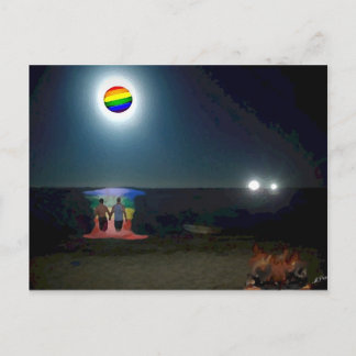 Carte Postale Les amoureux sous la lune Gay pride