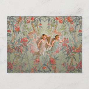 Carte Postale Les anges dans le jardin