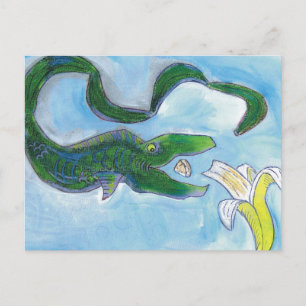 Carte Postale Les anguilles mangent des bananes !