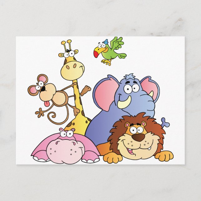 Carte Postale Les animaux de la jungle (Devant)