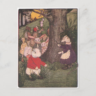 Carte Postale Les animaux des bois retournent à l'école
