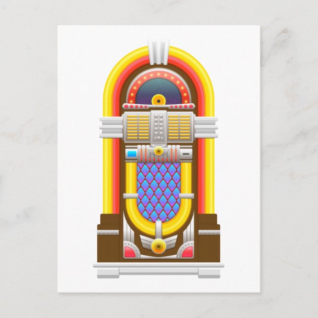 Carte Postale les années 50 juke-box à l'ancienne (Devant)