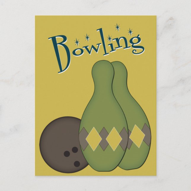 Carte Postale les années 50 Retro Bowling (Devant)