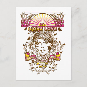 Carte Postale les années 70 faire des lots d'amour baisers 1970