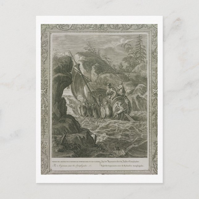 Carte Postale Les Argonauts Passe les Symplegades (gravure) (Devant)