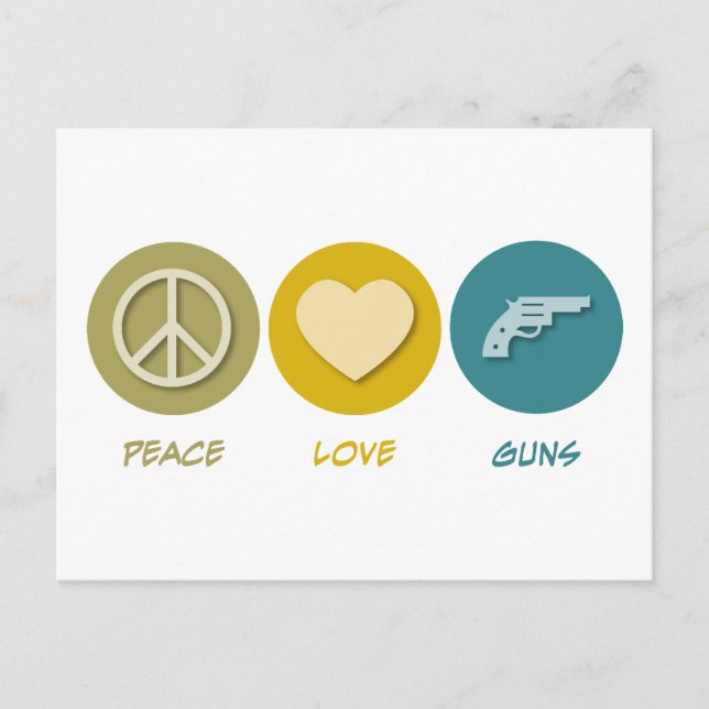 Carte Postale Les armes d'amour pour la paix (Devant)