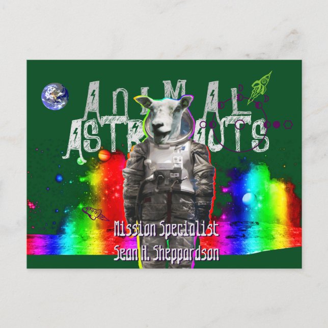 Carte Postale Les astronautes animaux Sheep (Devant)