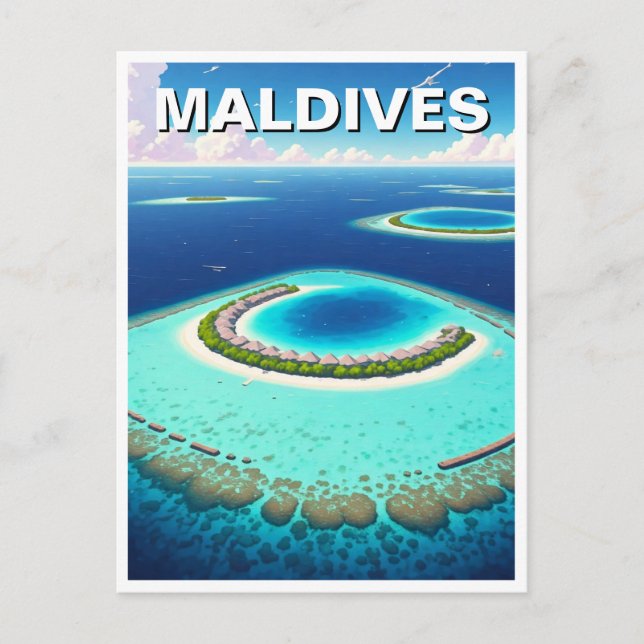 Carte Postale Les atolls des Maldives Océan Indien (Devant)
