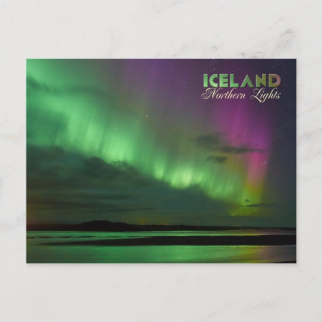 Carte Postale Les aurores nordiques de l'Islande (Devant)