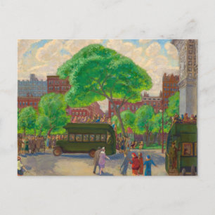 Carte Postale Les autobus sur la place par John Sloan