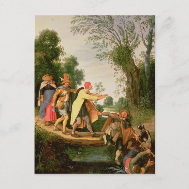 Carte Postale Les aveugles qui mènent les aveugles (Devant)