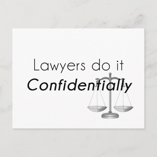 Carte Postale Les avocats le font confidentiellement (Devant)