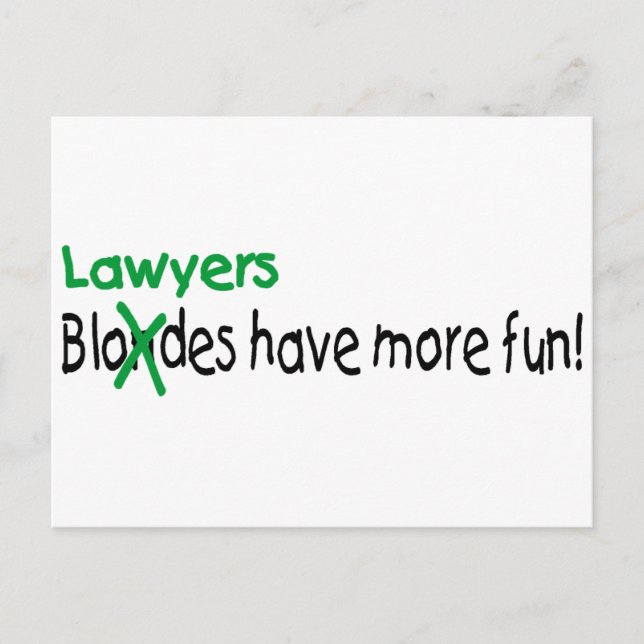 Carte Postale Les avocats ont plus de plaisir (Devant)