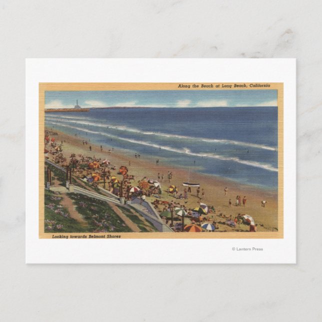 Carte Postale Les bains de soleil tournent vers Belmont Shores (Devant)