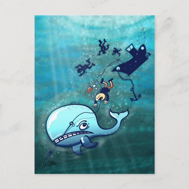 Carte Postale Les baleines sont furieuses ! (Devant)