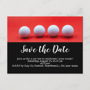 Carte Postale Les balles de golf sont sur arrière - plan rouge