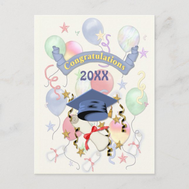 Carte Postale Les ballons de fin d'études 2018 (Devant)