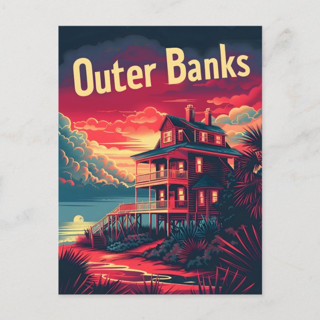 Carte Postale Les banques extérieures voyagent et (Devant)