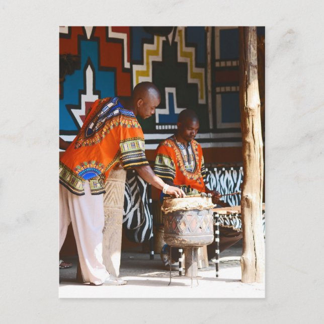 Carte Postale Les battements de tambour d'Afrique (Devant)