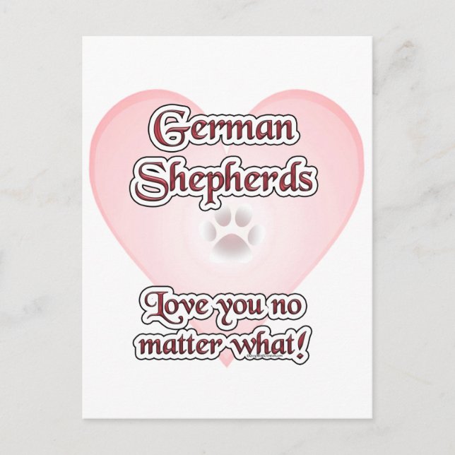 Carte Postale Les Bergers Allemands Vous Aiment Peu Importe (Devant)