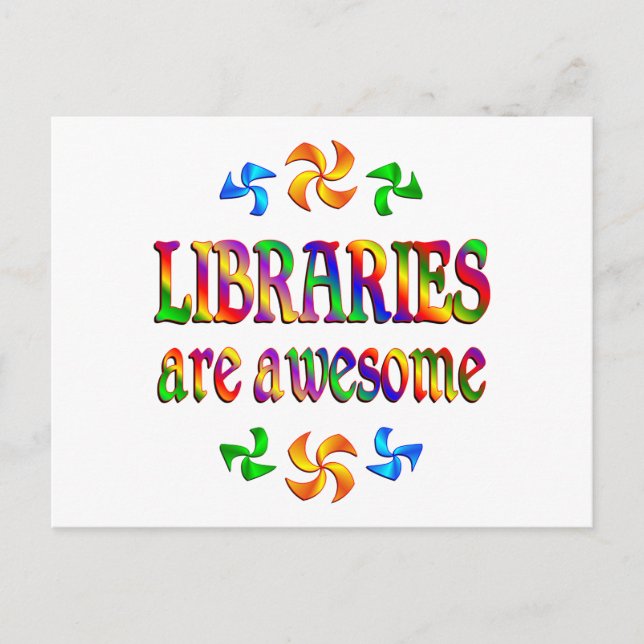 Carte Postale Les bibliothèques sont géniales (Devant)