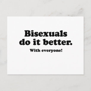 CARTE POSTALE LES BISEXUALS LE FONT MIEUX (AVEC TOUT LE MONDE)
