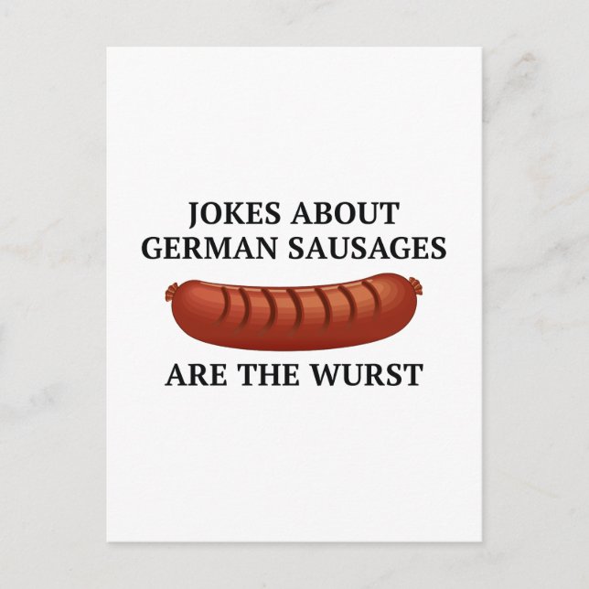 Carte Postale Les Blagues Sur Les Saucisses Allemandes Sont Les  (Devant)