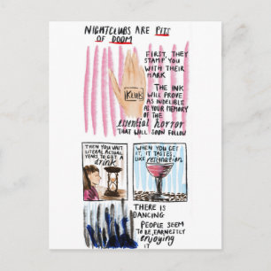 Carte Postale Les boîtes de nuit sont des fosses de la fin