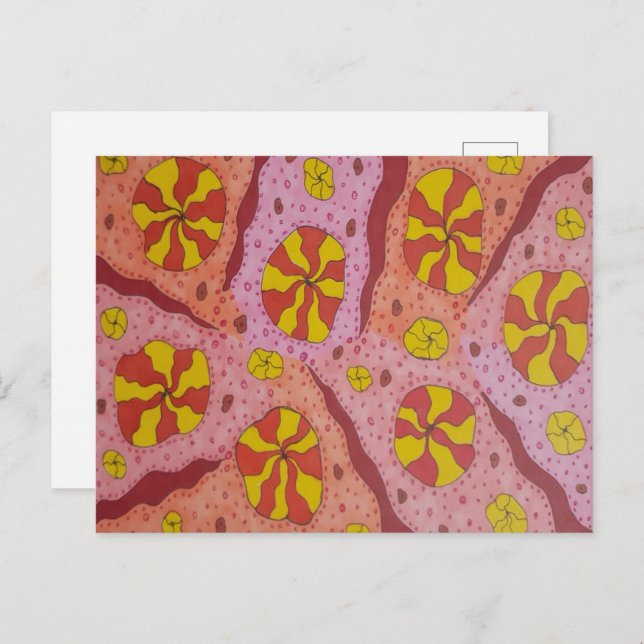 Carte Postale Les bonbons cosmiques roses (Devant / Derrière)