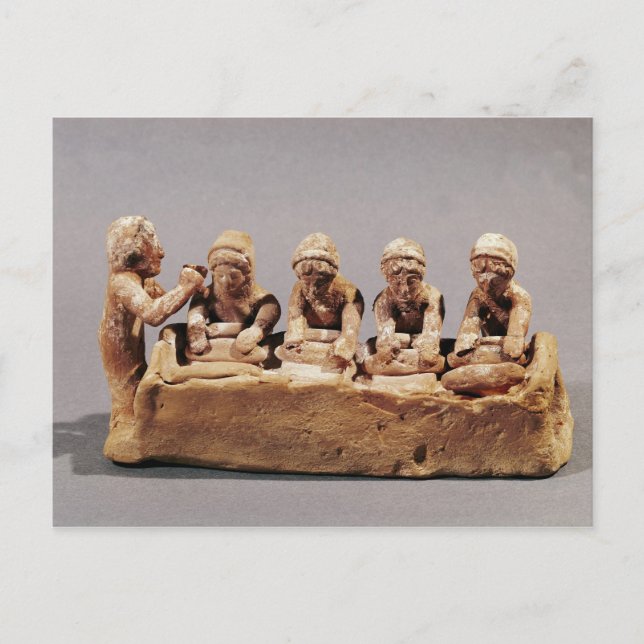 Carte Postale Les boulangers pétrissent la pâte à Thèbes (Devant)