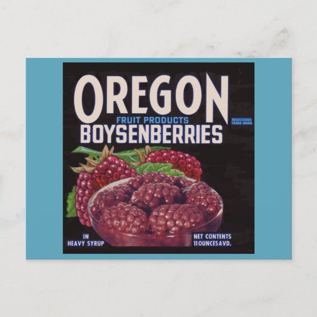 Carte Postale Les Boysenberries de l'Oregon des années 1940 peuv (Devant)