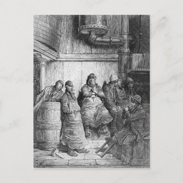 Carte Postale Les brasseurs en repos (Devant)