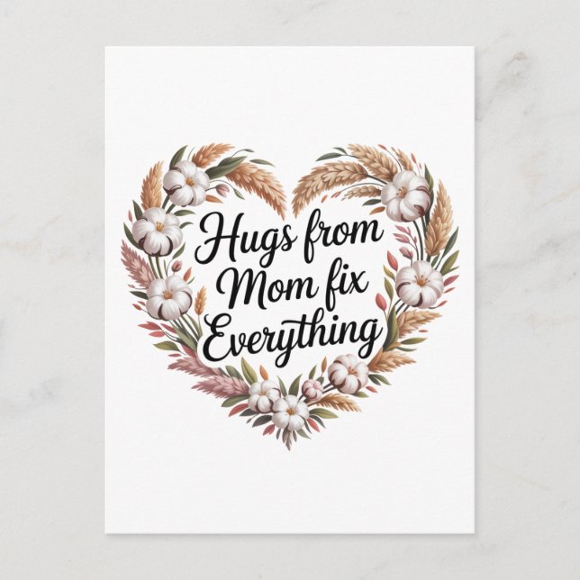 Carte Postale Les câlins de maman réparent tout (Devant)