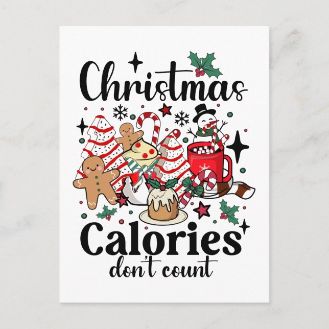 Carte Postale Les calories de Noël ne comptent pas (Devant)