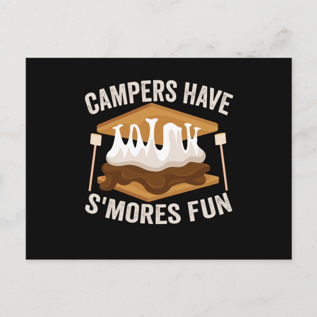 Carte Postale Les campeurs ont un plaisir à faire des S'mores po (Devant)